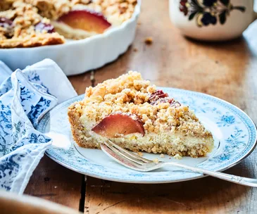 Italian plum ricotta tart