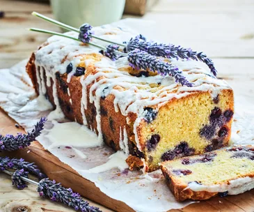 Blueberry, lemon and lavender loaf