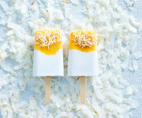Dairy-free coconut and mango popsicles