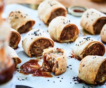 Gluten-free pork and fennel sausage rolls