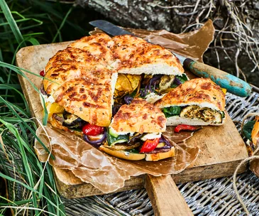 Roasted vege and feta sandwiches