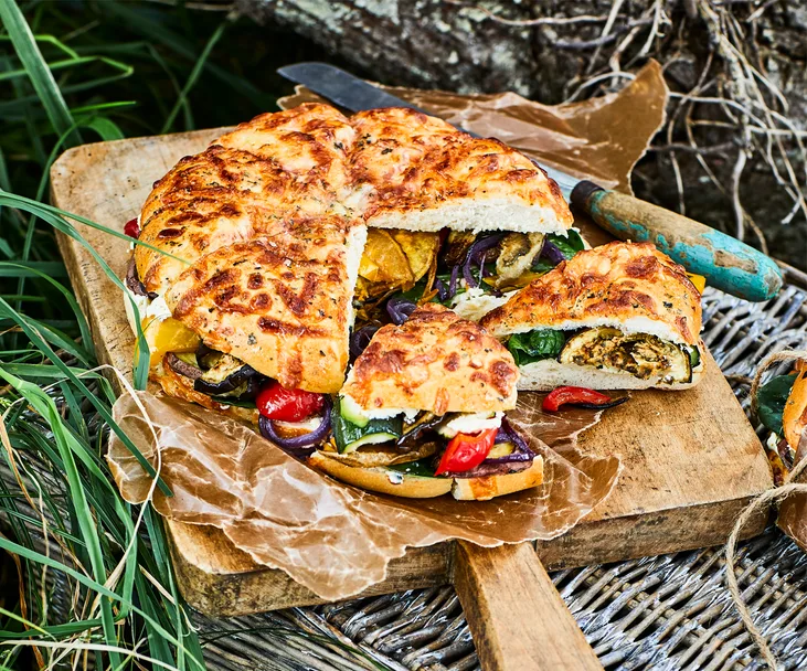 Roasted vege and feta sandwiches