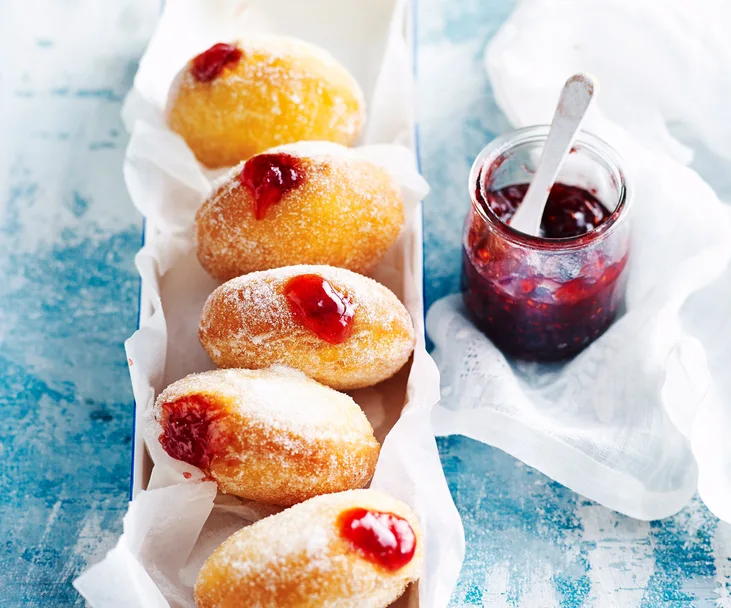 Gluten-free jam-filled doughnuts