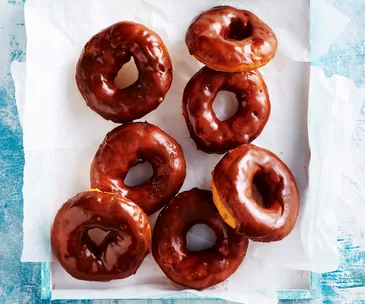 Gluten-free chocolate-glazed doughnuts