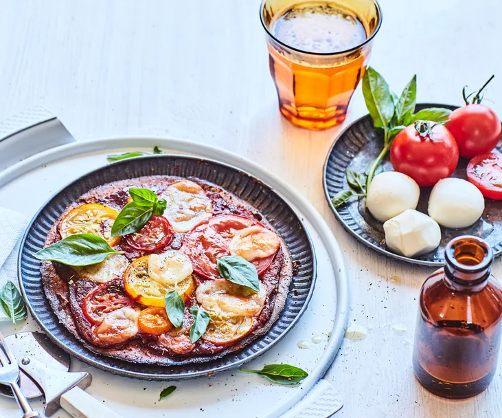 Margherita pizzas with gluten-free kūmara bases