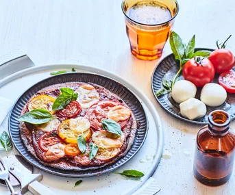 Margherita pizzas with gluten-free kūmara bases