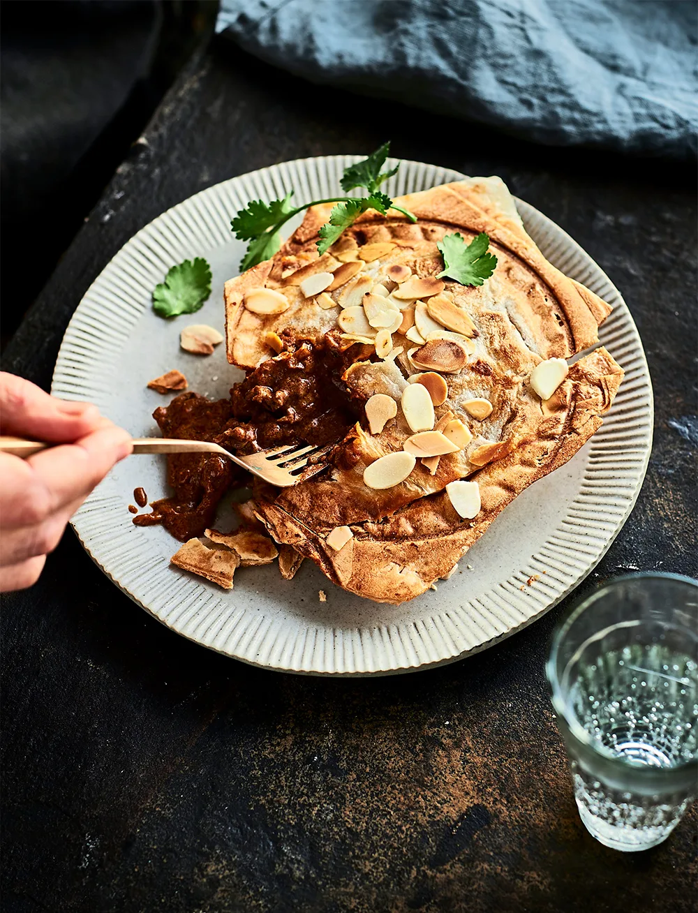 Butter chicken roti pies