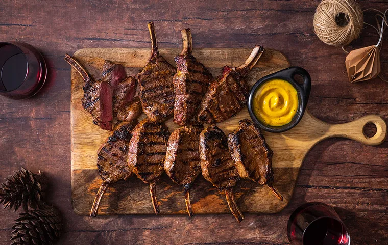 Barbecued NZ farm-raised venison cutlets