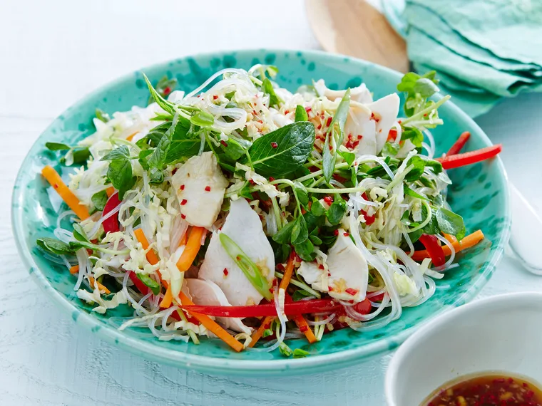 Vietnamese chicken noodle slaw