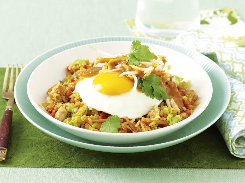 Satay chicken nasi goreng