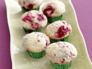 Mini coconut and raspberry muffins