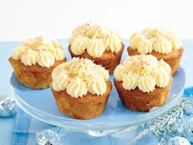 Coconut Fruit Cakes with Butter Icing