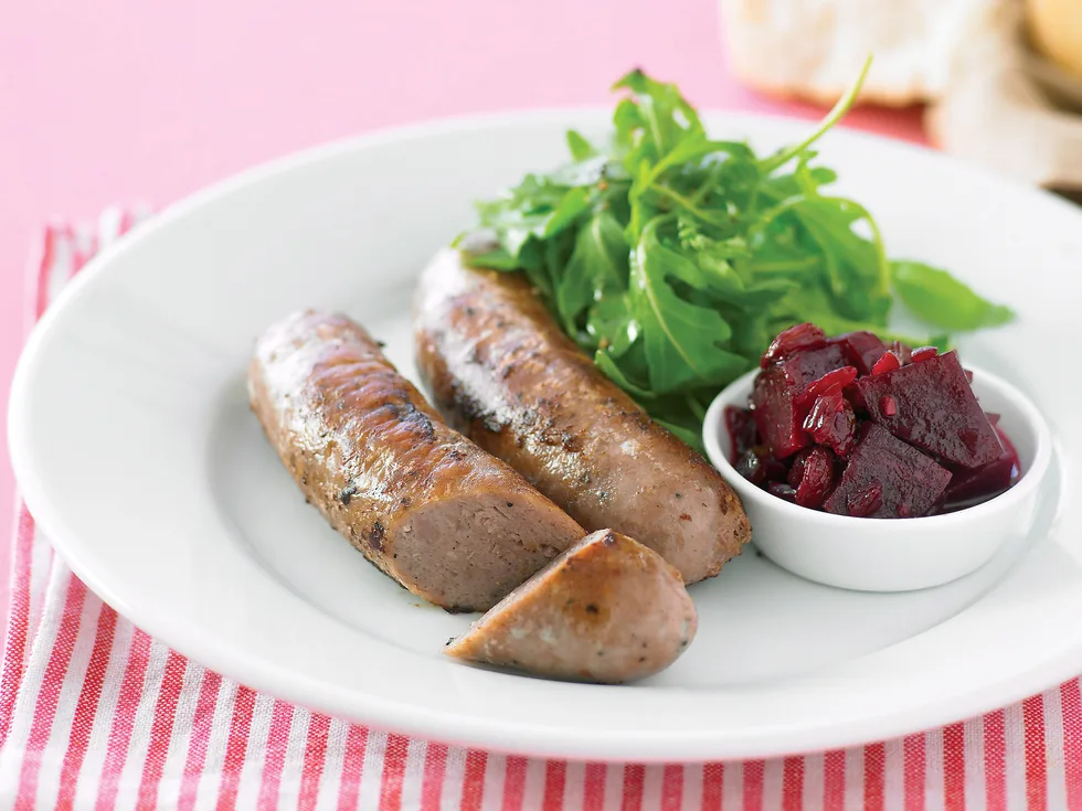 Beetroot Relish with Italian Sausages