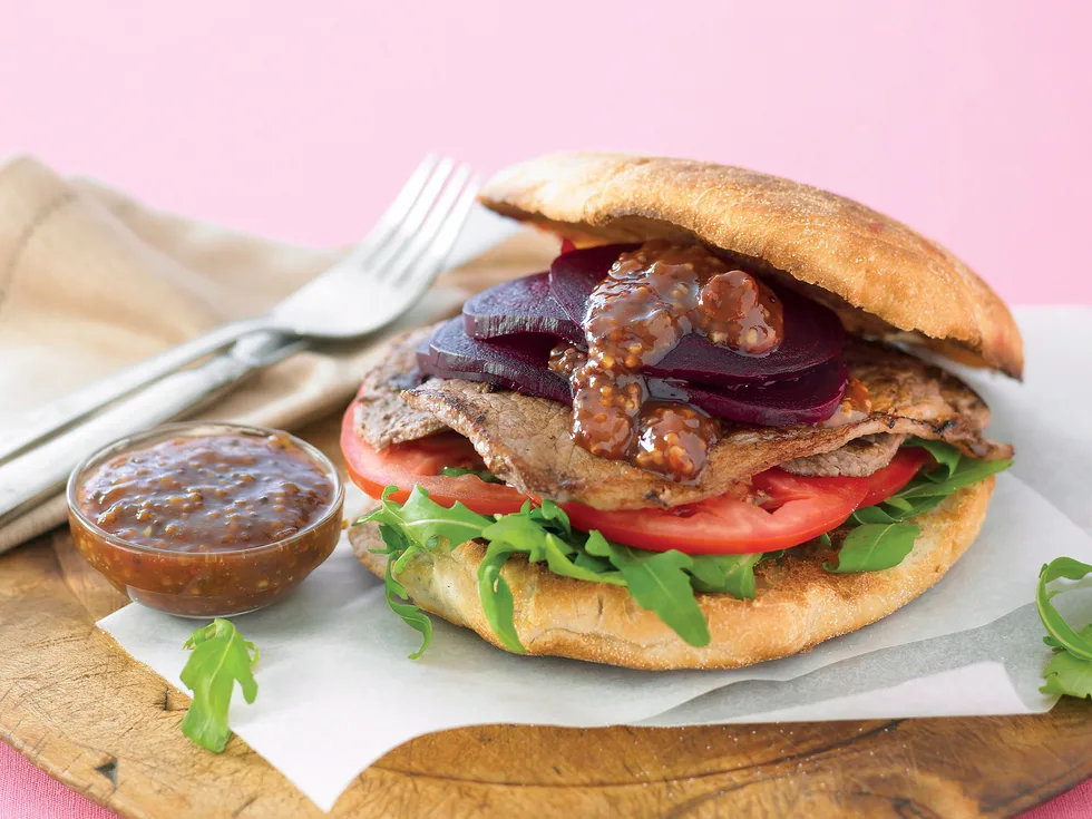 Open Beetroot Steak Sandwiches