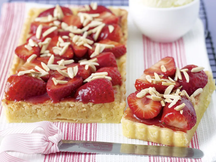 Strawberry and almond tart