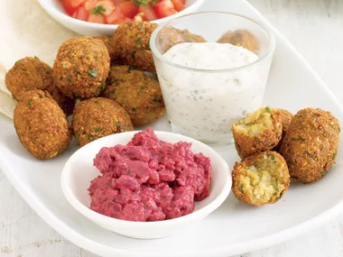 Falafel - Beetroot dip - Tzatziki