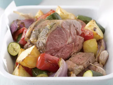 Greek Lamb Roast with Herbed Vegetables