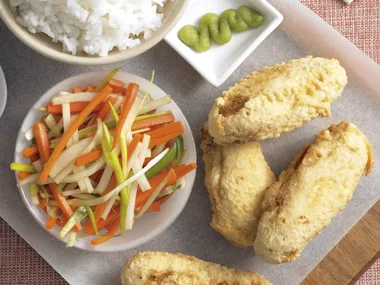 Tempura Chicken with Radish Salad