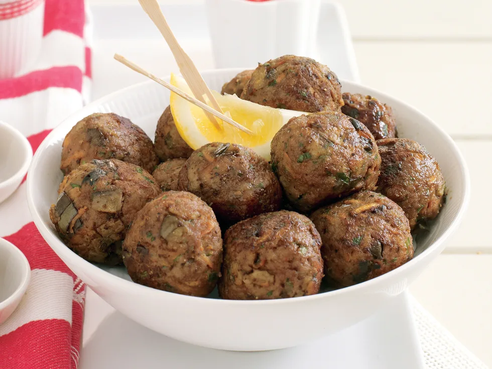 Almond Meatballs with Lemon Aioli
