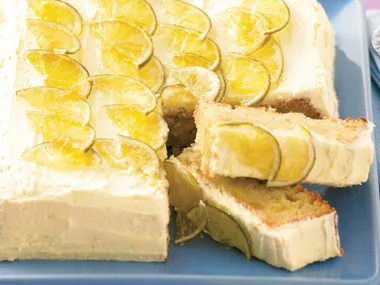 Pineapple and Mango Cake with Candied Lime