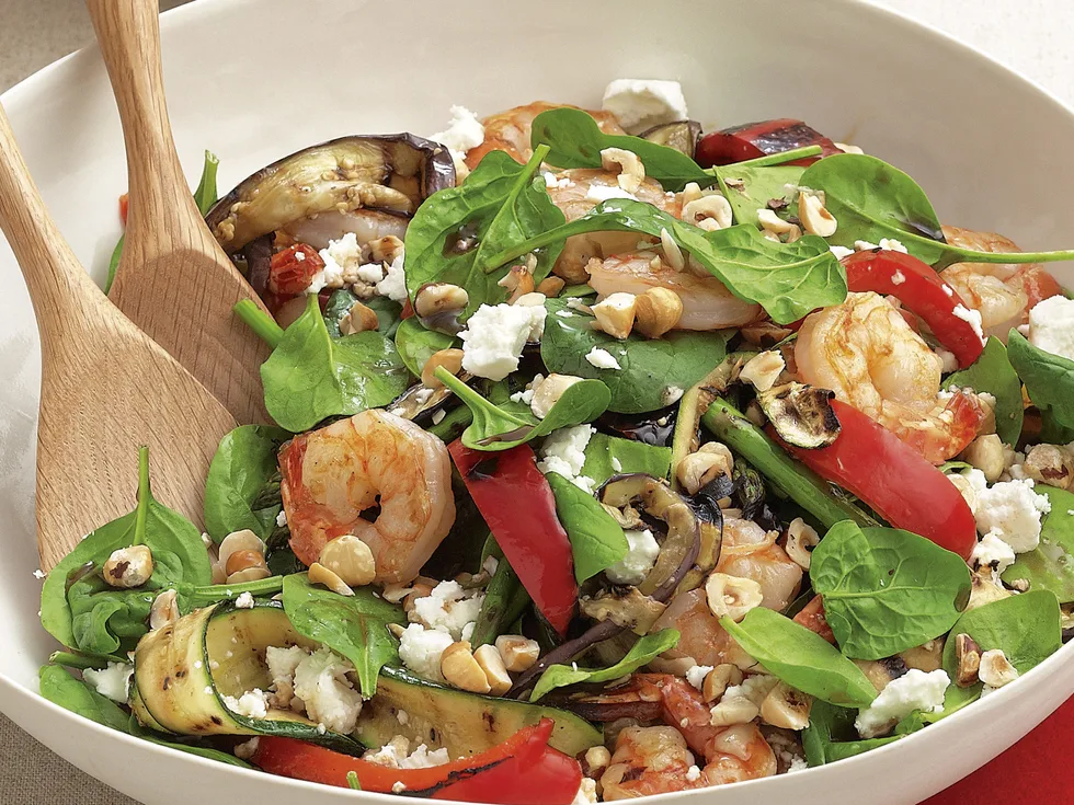 Prawn, Vegie and Fetta Salad