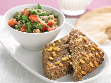 Baked Kibbeh with Tabouli