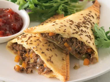 Beef and Fetta Triangles