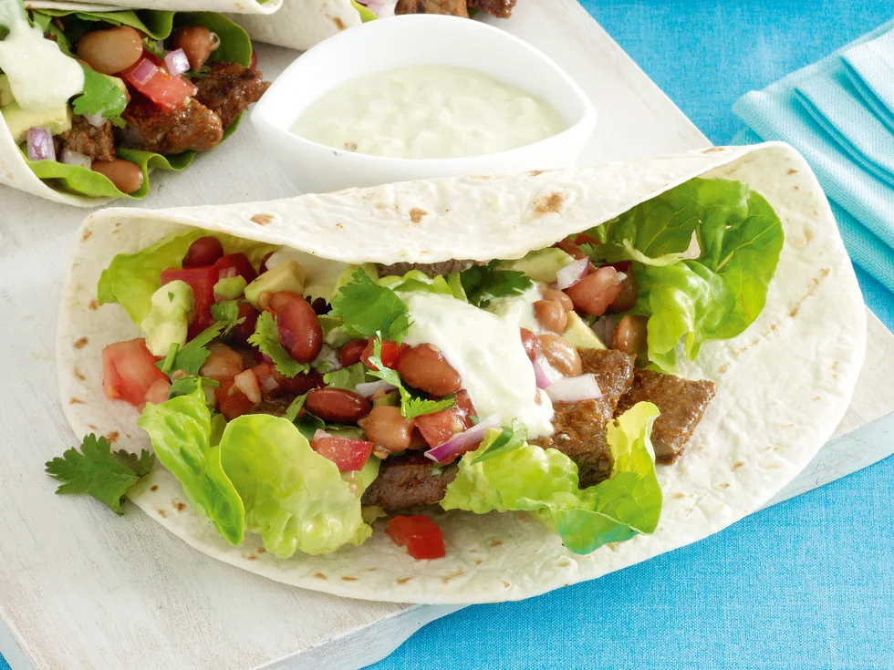 Beef and Bean Wraps
