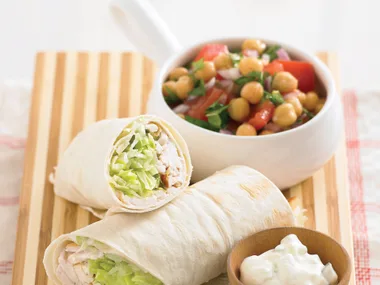 Chicken Roll-ups with Chickpea Salad
