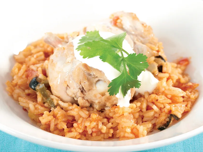 Chicken with Spanish-style rice