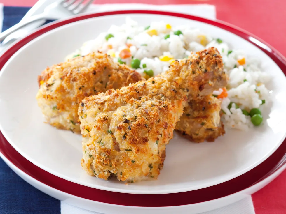 Crumbed Chicken with Rice Salad