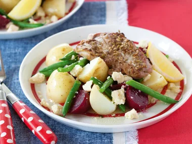 Fennel Pork with Beetroot Salad