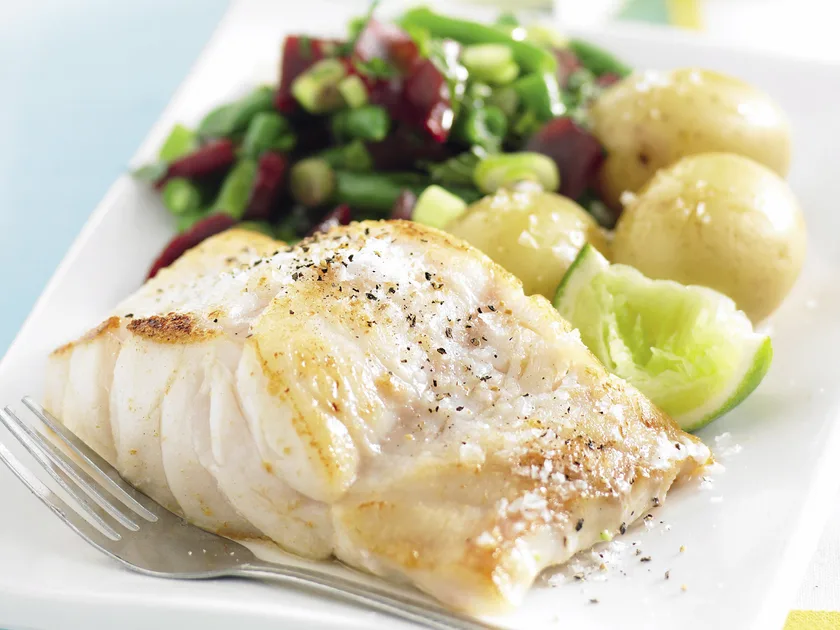 Fish with beetroot salsa