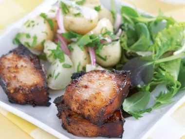 Honey Mustard Pork with Potato Salad