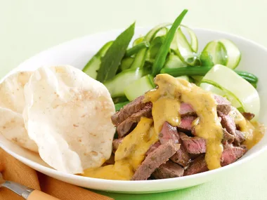 Lamb Korma with Cucumber Salad