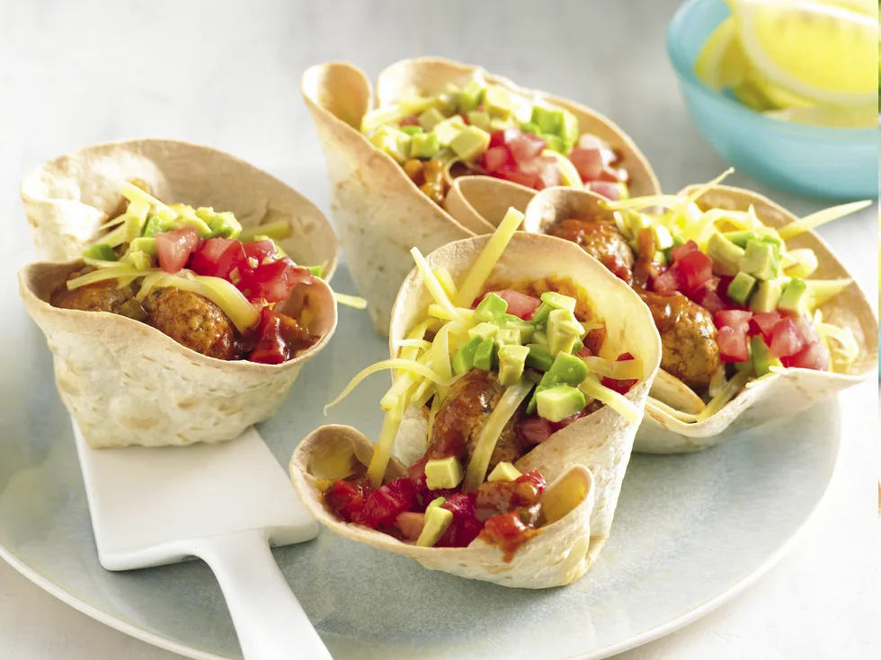 Meatball Tostada Baskets
