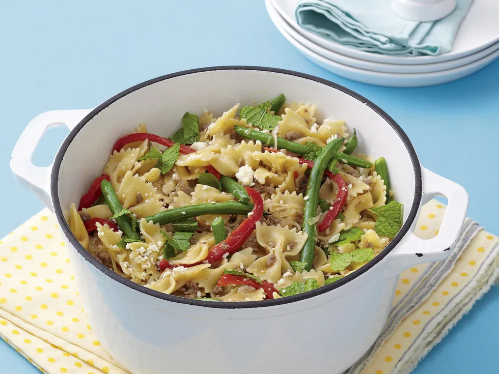 Minted Beef and Fetta Pasta