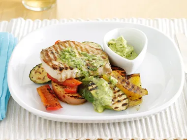 Pork Steaks with Pesto Butter