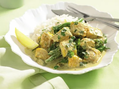 Smoked Cod with Curried Green Beans