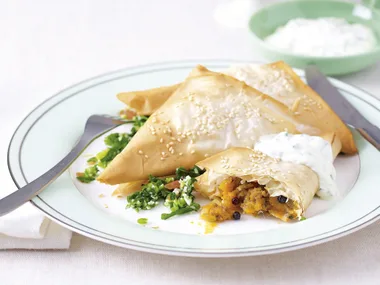 Spiced Lamb and Kumara Triangles