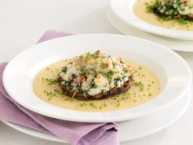 Stuffed Mushrooms with Parmesan Polenta