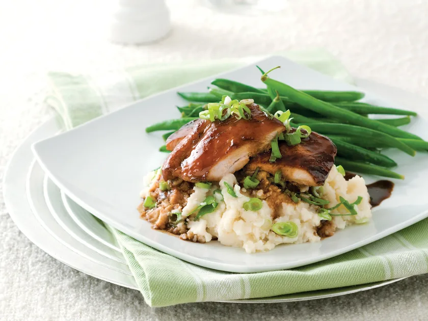 Teriyaki chicken with ginger mash