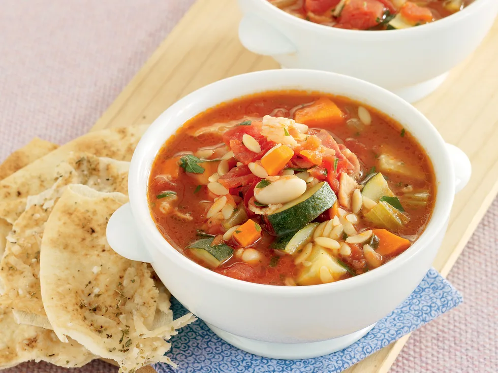 Tomato Soup with Parmesan Crisps