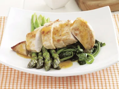 Citrus Chicken with Wilted Spinach
