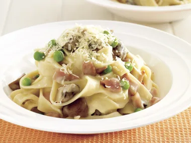 Bacon and Mushroom Fettuccine