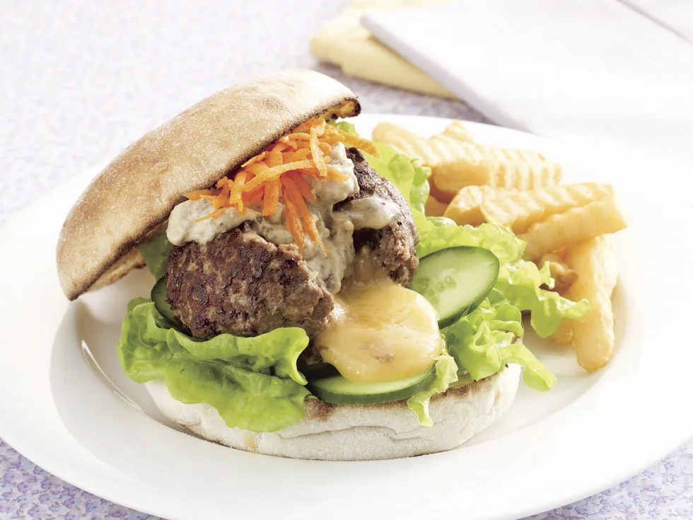Cheesy Rissoles with Baba Ghanoush