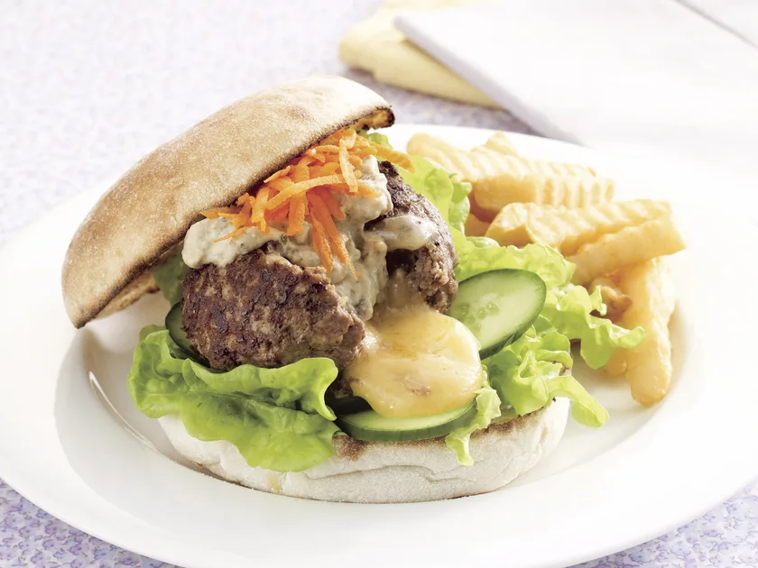 Cheesy rissoles with baba ghanoush
