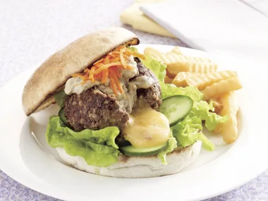 Cheesy Rissoles with Baba Ghanoush