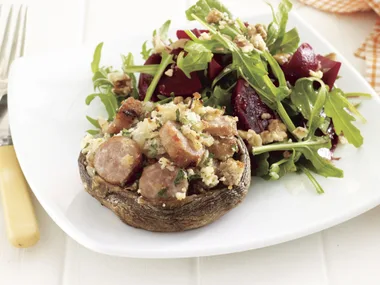 Stuffed Mushrooms with Beetroot Salad