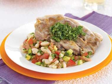 Lamb with White Bean Salad